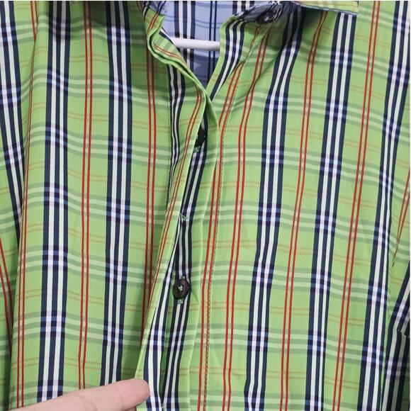 Gretchen Scott Breezy Blouson Sunshine Plaid Green Dress Size Small - Picture 9 of 15